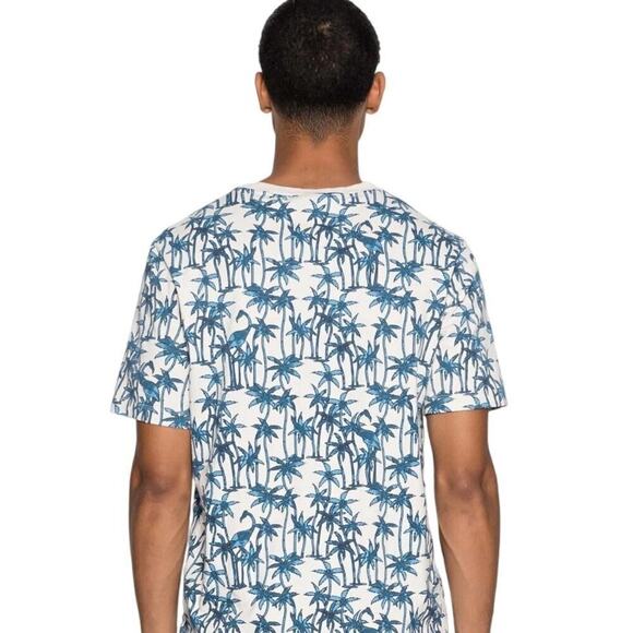 Scotch & Soda Men's 100% Organic Cotton T Shirt Bermuda Palm Print Size XXL - Picture 8 of 9